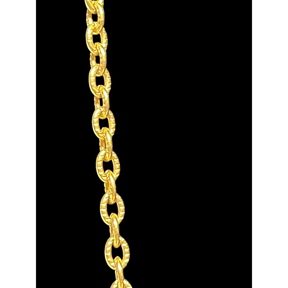 Multicolor Glass Stones Green Amber Golden Tone Medallion Necklace MCM Jewelry - Picture 3 of 9